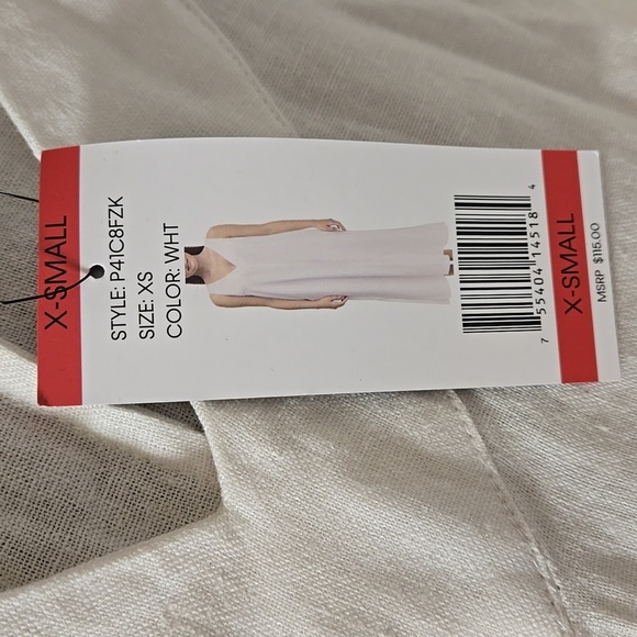 C - Nwt DKNY white linen midi length dress - Picture 5 of 5